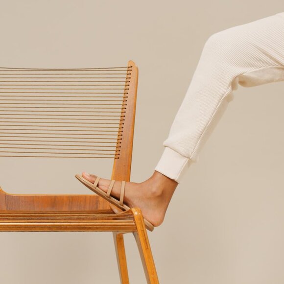 NEW TKEES Made In Brazil Leather Emma Flat Strappy Sandals in Au Natural 7252j1 - Picture 9 of 10